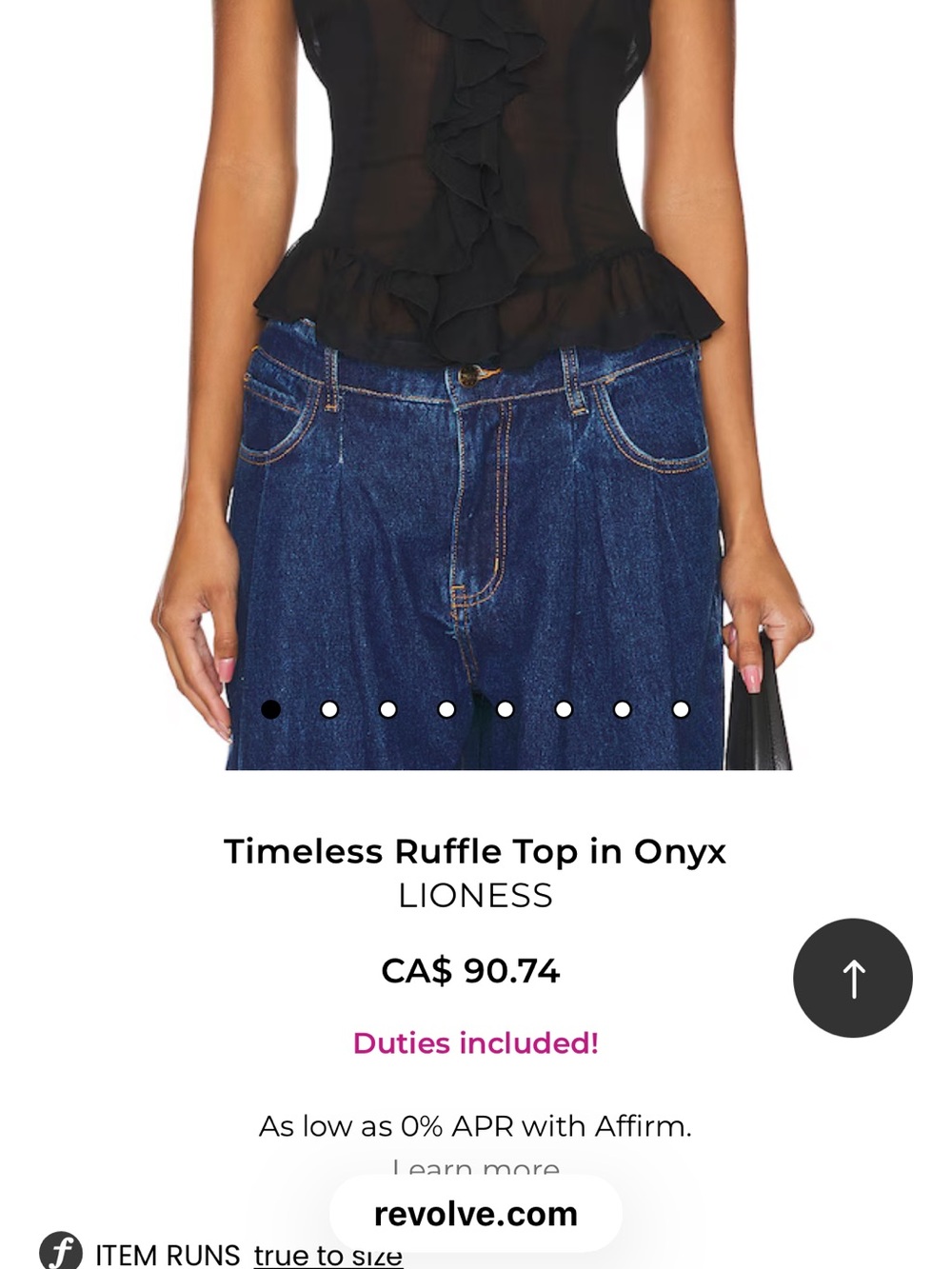 Lioness Off-the-Shoulder Black Ruffle fairy Top - Picture 8 of 9